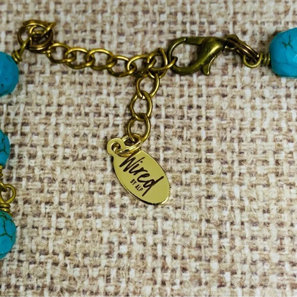 Wired by ALP Turquoise Beaded Glass Star Necklace